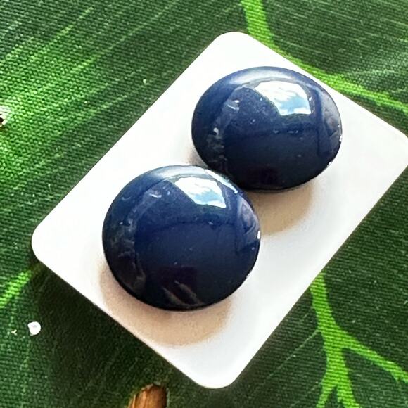 BOGO FREE BLUE BUTTON EARRINGS - Picture 1 of 4